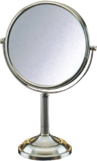 Round Lighted Stainless Steel Makeup Mirror led 1X~5X Customized 0