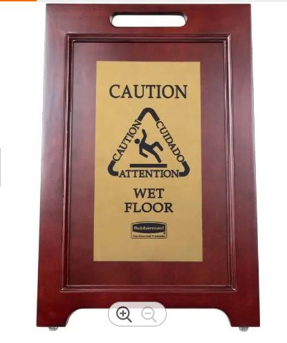 Wood folded Warning Floor Signs 590*380*H570mm Embossed Logo 0
