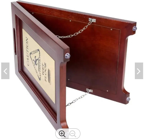 Wood folded Warning Floor Signs 590*380*H570mm Embossed Logo 1