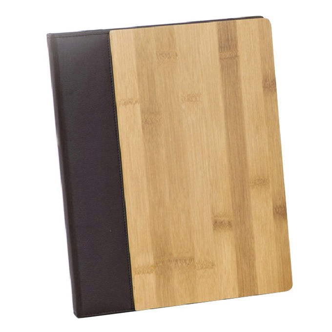Customized A4 Leather Hotel Guest Room Folders PU And Wood 1