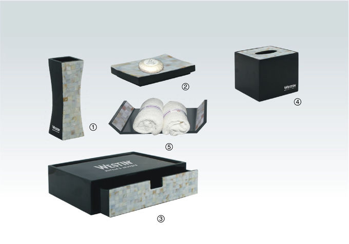 Pearl Shell Guest Room Supplies Resin Collection Amenity Tray Soap Dish Tower Tray 0